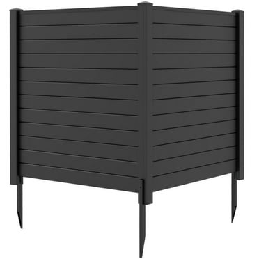 YYAo Privacy Fence Screen, 2-Pack Outdoor Picket Fence with 3 Cuspidal Foot Stakes-Black