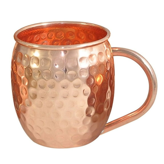 Sanatan Siddhi Pure Copper Hammered Mug – 500 ml Ayurvedic Copper Cup for Drinking Water, Moscow Mule Mug for Cocktails, Wellness Drinkware for Kitchen, Handmade & Leak Proof