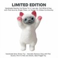 thumbnail image 4 of Handmade Squishy Stress Toy with Siamese Cat Design, Single Piece, White and Gray with Pink Accents, for Kids and Adults, Squeeze Toy, 4 of 4
