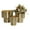 Gold Brushed Solid Round S/3 7", 8", 10"H, variant on DecMode 7", 8", 10"H Brushed Gold Metal Planter (3 Count)