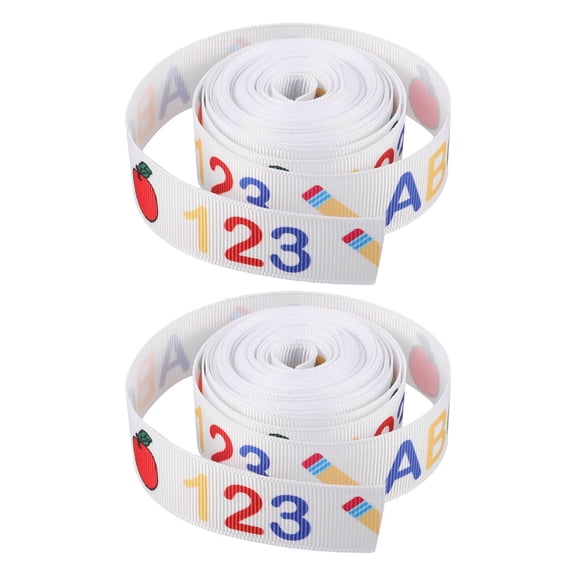 Toddmomy 2 Rolls Back to School Ribbon for School Events Multi Color Grosgrain 176.85X0.86X0.04in