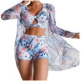 thumbnail image 1 of SURJDE Maillot de Bain Tankini pour Femmes Ensemble Bikini 3 Pcs Imprimé Boho Palmshadow avec Short Garçon, 1 of 7
