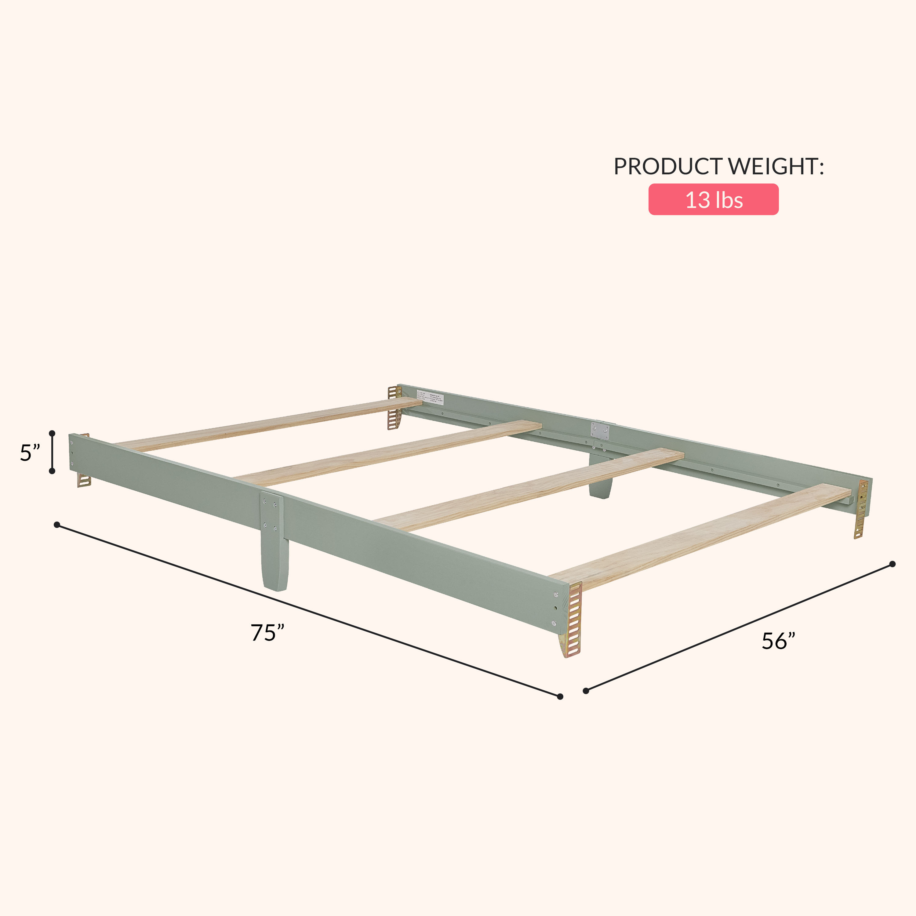 Dream On Me Universal Bed Rail, Sea Grass