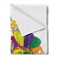 thumbnail image 2 of New Orleans Soft Flannel Fleece Throw Blanket, Traditional Mardi Gras Comedy and Tragedy Design with Rhombuses Pattern, Cozy Plush for Indoor and Outdoor Use, 50" x 70", Multicolor, by Ambesonne, 2 of 5