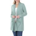 thumbnail image 4 of Womens Slouchy Long Sleeve Open Front Draped Cardigan Sweater, 4 of 6