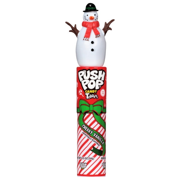 Santa's Workshop Push Pop® Christmas Toppers - Lollipop with Cap Fruit Flavored Candy