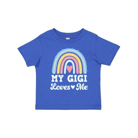 

Inktastic My Gigi Loves Me Retro Rainbow Gift Toddler Toddler Girl T-Shirt