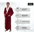 thumbnail image 4 of Ross Michaels Mens Robe Big & Tall - Long Buffalo Plaid Plush Sherpa Lined Fleece Bathrobe with Shawl Collar (Red, Large -X-Large), 4 of 6