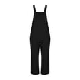 thumbnail image 6 of ZZwxWA Womens Casual Overalls Cotton Linen Adjustable Straps Baggy Pants Wide Leg Jumpsuits with Pockets Solid Color, 6 of 7