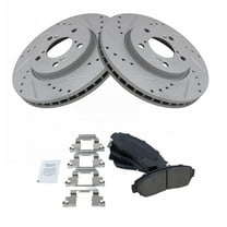 TRQ Front Performance Brake Pad & Rotor Kit Brake Pads Brake Rotors Set Ceramic Premium G-Coated Fits Select 2005-2010 Honda Odyssey