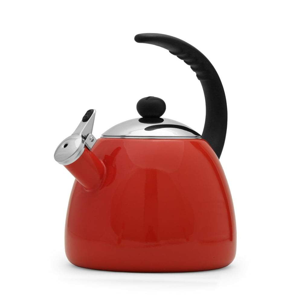 Farberware Dome Tea Kettle, Red, 3.0 Quart
