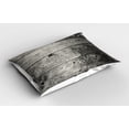 thumbnail image 2 of Ambesonne Dark Grey Pillow Sham 2 Pack, Ombre Wood Planks, 30"x20", Black Pale Grey, 2 of 3