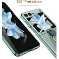 thumbnail image 4 of case for Samsung Z Flip 5 Case with Ring, Galaxy Z Flip 5 Case with Screen Protector Electroplating Border Design Protective Cover for Samsung Galaxy Z Flip 5, Dark Green, 4 of 7