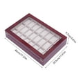 thumbnail image 3 of 24 Slot Walnut Wooden Watch Display Case Glass Top Jewelry Box Collector Gift, 3 of 12