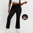 thumbnail image 2 of Bovxnpu Women's Capris Jeans Denim Capris Pants Leggings Women's Denim-Like Print Faux Pocket High Stretch Flare Pants, 2 of 9
