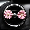 thumbnail image 3 of Paquete de 2 accesorios para coche con diseño de margaritas y flores, bonitos ambientadores para coche, decoración interior para coche, regalo (rosa) brillar Electrónica, 3 of 5