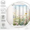 thumbnail image 6 of Sage Green Eucalyptus Shower Curtain, Green and Pink Shower Curtain Set for Bathroom Waterproof Pink Floral Shower Curtain Set with Hooks, 72x72 Inch, 6 of 6