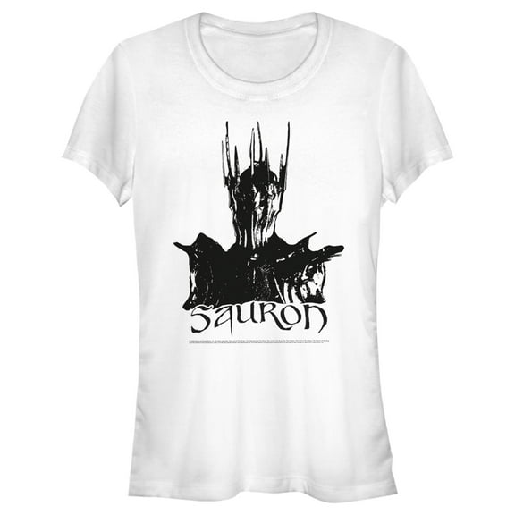 Junior's The Lord of the Rings Fellowship of the Ring Sauron Black and White  Graphic Tee White Large