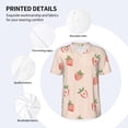thumbnail image 3 of Hirioo Strawberries for Men's Baseball T-shirt Shirts Short Sleeve Casual Summer Button Stretch T Shirts,Size S-4XL-XX-Large, 3 of 7