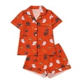 thumbnail image 2 of Hot Sales Under $10 CNJKEHIUV Womens Halloween Pajama Sets Short Sleeve Graphic Pajamas Nightwear Red XXL, 2 of 6