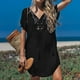 thumbnail image 1 of Vestido playero de encaje con cuello en V para mujer, tipo chal, para playa, 1 of 9
