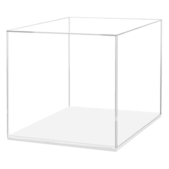 10 Inch Clear Acrylic Display Box with White Base Perfect for and Art Galleries to Display Artifacts and Collectible Items by