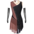 thumbnail image 1 of Haitryli Robe de Patinage Artistique Sans Manches avec Strass et Gants, Rose Poussiéreux TG, 1 of 6