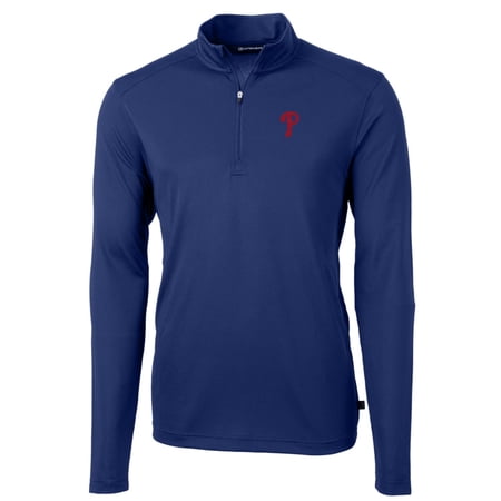 Men s Cutter & Buck Royal Philadelphia Phillies Big & Tall Virtue Eco Pique Quarter-Zip Pullover Jacket