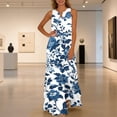 thumbnail image 2 of Women Dresses 2026 Summer Floral Sleeveless Maxi Dress Casual Tiered Flowy Beach Long Dress, 2 of 6