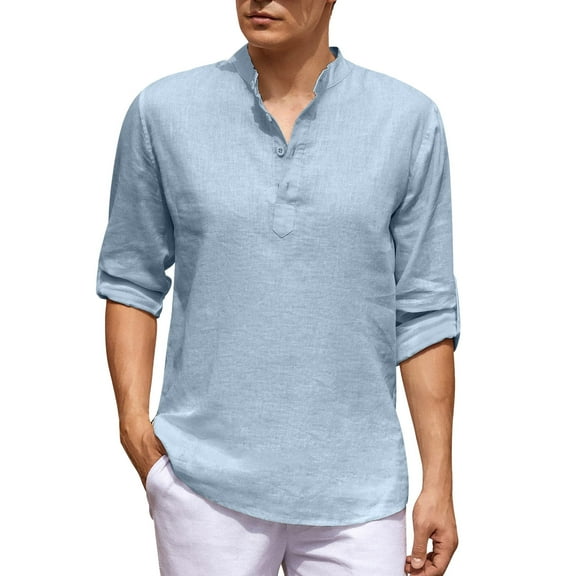 Aayomet Dark Transfer Paper for T Shirts Linen Casual Sleeve Cotton Summer Top Solid Mens T Shirts under 10 Dollars Sky Blue,3XL