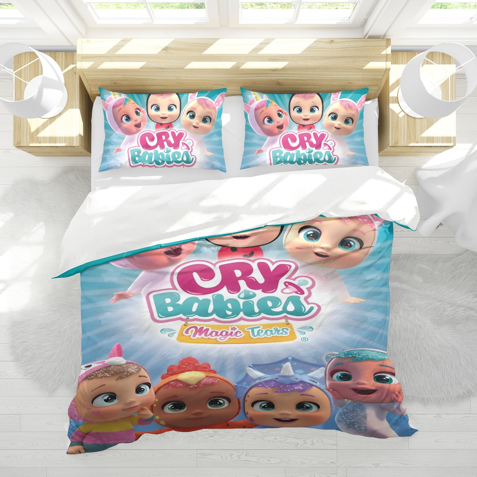 Cry Babies Baby-themed Bed Sheet Set Three Piece Set Comfortable And Skin Friendly Unique Design Home Decor Gifts For Family Friends fans36x75Inches（90*190cm）