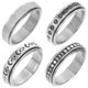 thumbnail image 1 of 4pcs anillos inquietos anillos de luna anillos rotatables aniversario regalo de cumpleaños, 1 of 5