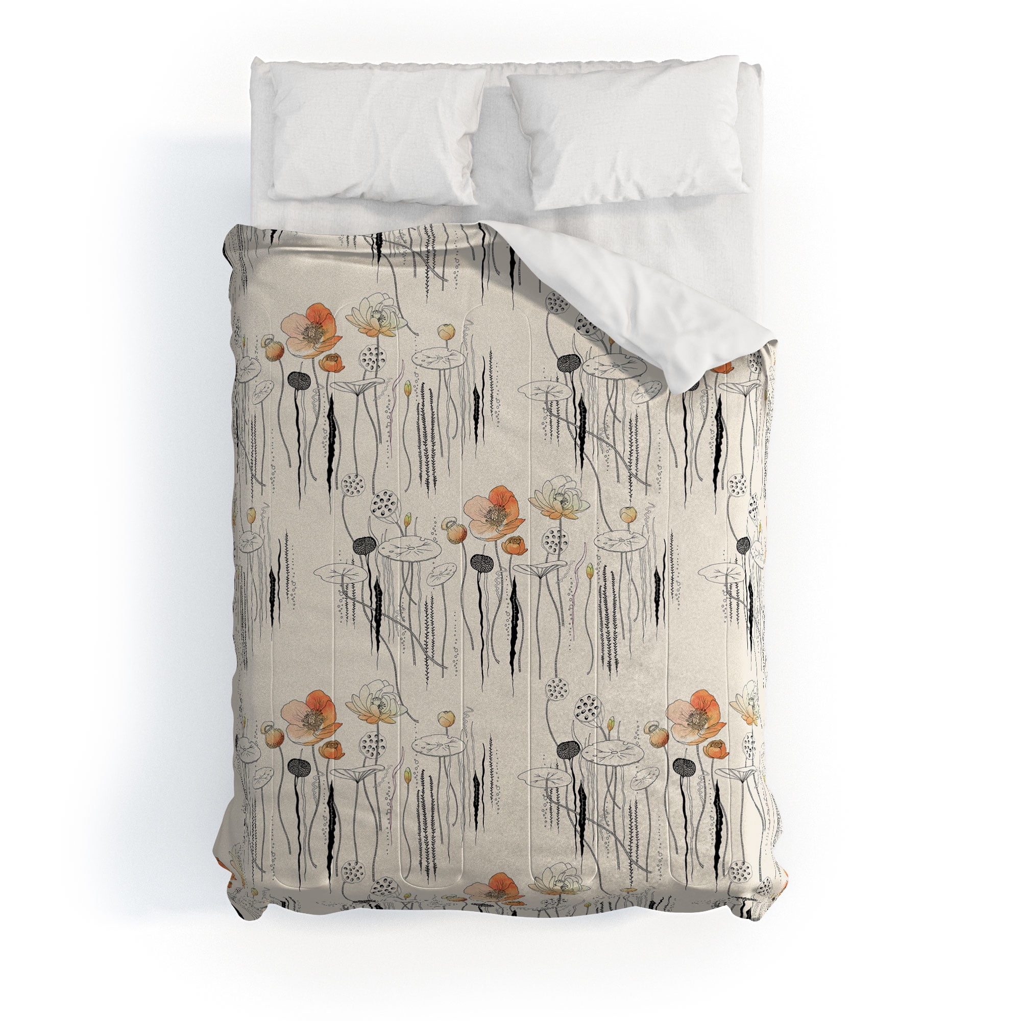 Society6 Iveta Abolina Coral Watercress Pond Comforter Cotton Full