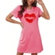 thumbnail image 5 of Camisón corto de talla grande para mujer, camisón de manga corta con estampado de pecho a la moda, camisón para mujer, 5 of 5