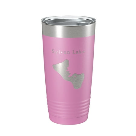 

Sylvan Lake Map Tumbler Travel Mug Insulated Laser Engraved Coffee Cup Custer State Park South Dakota 20 oz Light Purple