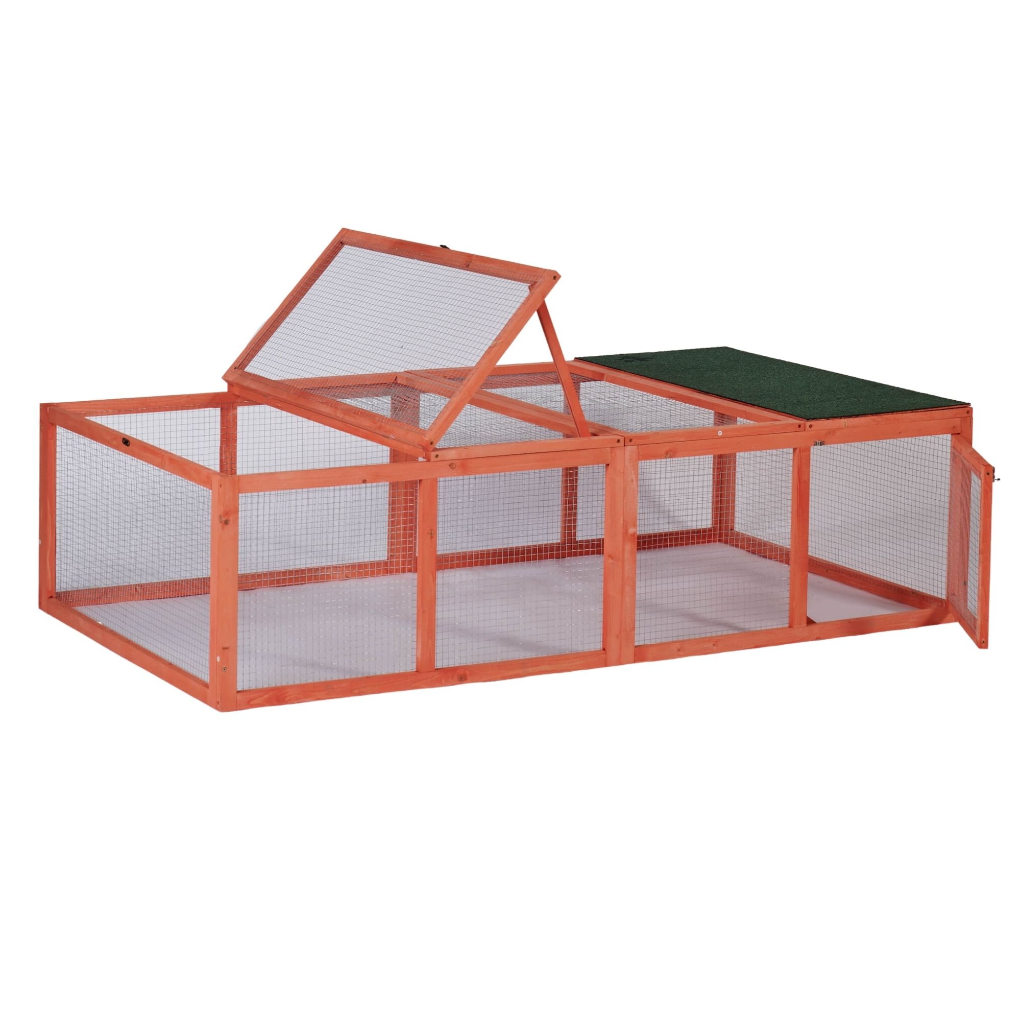 Kepooman 70.9" Indoor Outdoor Wooden Chicken Coop, Bunny House Rabbit Hutch for Small Animal, Natural Kepooman 70.9" Indoor Outdoor Wooden Chicken Coop, Bunny House Rabbit Hutch for Small Animal, Natural