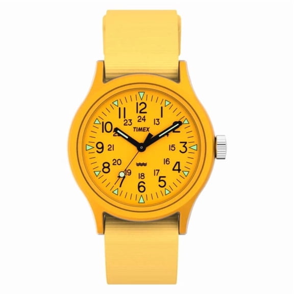 Timex MK1 36mm Yellow Dial Yellow Fabric Strap Mens Watch