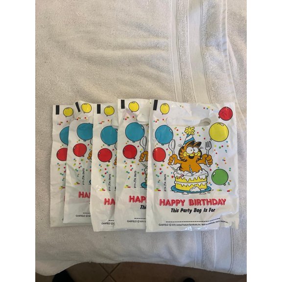Vintage 1978 Garfield Birthday Party Bag 5 Party Bags