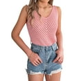 thumbnail image 2 of Womens V Neck Tank Tops 2025 Sleeveless Knit Shirts Summer Casual Sweater Vest Pink M, 2 of 9