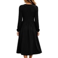 thumbnail image 7 of Women's Long Sleeve Casual Fall Dresses Crew-Neck Swing Party Dress with Pockets 2026 Black XL, 7 of 7