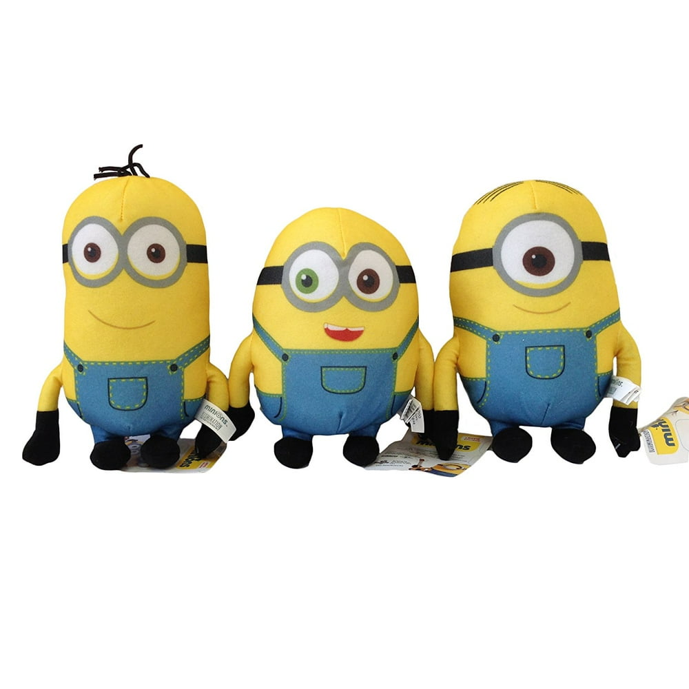 Me Minions 6.5" Plush Doll Set Stuart, Dave and Tim, Despicable Me