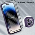 thumbnail image 2 of for iPhone 14 Pro Max Case Sparkly Diamond Crystal Metal Bling Camera Lens Cover Back Clear & Matte Bumper Silicone Shockproof Protective Case + Screen Protector for Girls and Women -Purple, 2 of 12