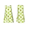 thumbnail image 3 of Bixox Avocado With Leaf And Flower Print Women's Sleeveless A-Line Dress with Pockets, Casual Knee-Length Tank Dress for Summer-3X-Large, 3 of 7