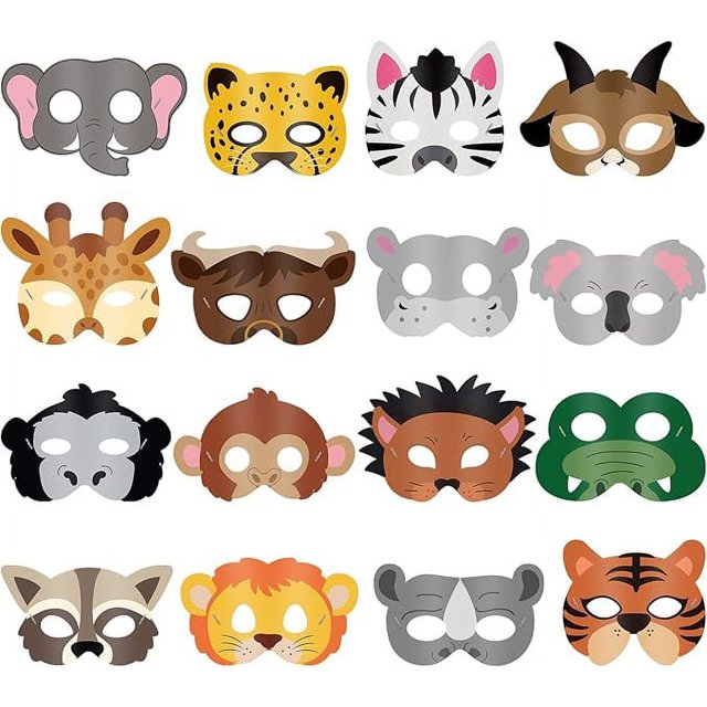 Máscaras de animales Suministros para fiestas Máscaras de animales para niños Tema de safari en la jungla Suministros para fiestas de disfraces de cumpleaños