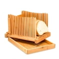 thumbnail image 4 of Cortadora de pan de bambú, placa para cortar pan, tabla para cortar, placa para recoger migas de pan, rebanadora de pan plegable, 4 of 5