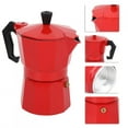 thumbnail image 4 of Ddisassemble High Temperature Resistance Espresso Maker, Stovetop Espresso Maker, For Home Office Red, 4 of 8