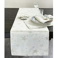thumbnail image 4 of Fennco Styles Holiday Embroidered Metallic Star Table Runner 16" W x 54" W - Ivory Woven Table Cover for Home Décor, Banquet, Family Gathering, Christmas, Special Occasion, 4 of 5