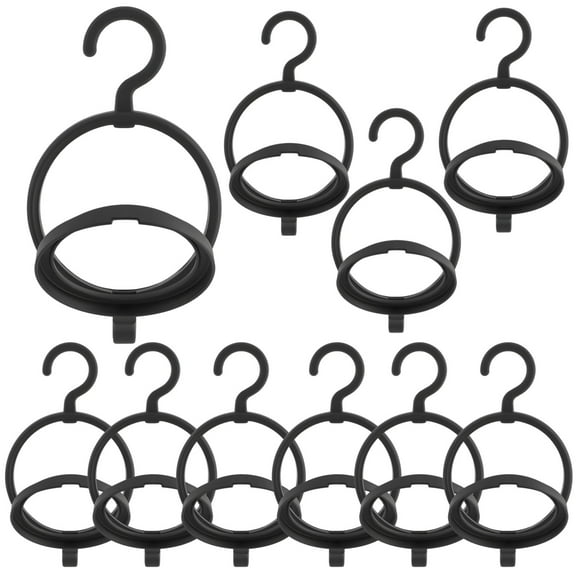 Wig Hanger for Multiple Wigs, Portable Storage Organizer for Travel, 10 Pcs Set with Black and Transparent Hooks, Convenient Wig Stand for Wigs, Hats, Scarves, and Accessories