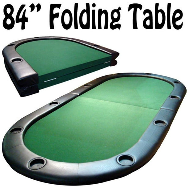 10 Player Center Fold Poker Table with Folding Legs 84"x 42" Walmart
