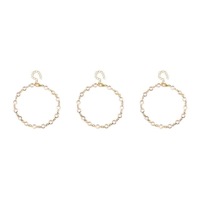 Qarigey Tobillera Elegante Universal Oro Plata Joyería estética con diamantes de imitación Tobilleras transparentes Cadenas para pies Oro Type1 NO1 Qarigey CBP253607